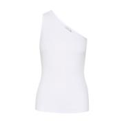 One Shoulder Top Optical White