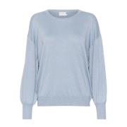 O-Neck Knit Strik Faded Denim