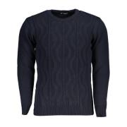 Blå Twisted Crew Neck Sweater