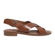 Elegant Crossed Leather Sandals