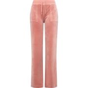 Velour Low Rise Flare Bukser - Withered Rose