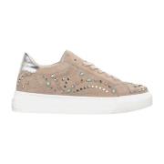 Studded lær platform sneaker