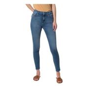 Blå Skinny Jeans Medium Vask