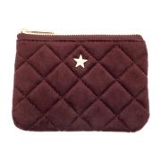 Velvet Quilted Mini Pouch Maroon