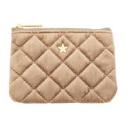 Velvet Quilted Mini Pouch Sparkled Champagne