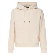 Brodert Logo Hettegenser Beige Sweater