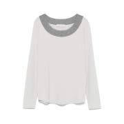 Ash Grey Lurex Detalj Top