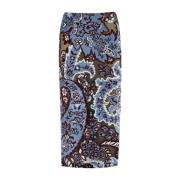 Blomster Paisley Sheath Skjørt