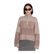 Gradient Jacquard Half Zip Sweater