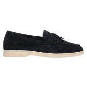 Kvinner Svarte Tassel Loafers laget av Velour Er00115750