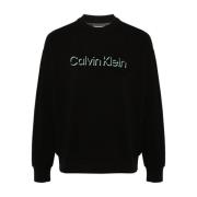 Sort Bomull Crewneck Genser