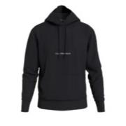 Svart Institutional Hoodie med Hvit Logo