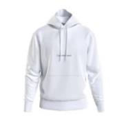 Institutional Hoodie Hvit Svart Logo