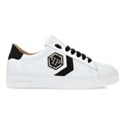 Hvite Hexagon Low-Top Krystall Sneakers