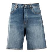 Menns Denim Bermuda Shorts Sommerstil