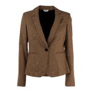 Elegant Sequin Jacket Tobacco Brown