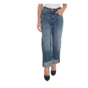 Cropped Denim Jeans Straight Leg