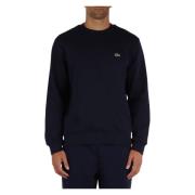 Klassisk Passform Crewneck Sweatshirt med Front Logo Patch