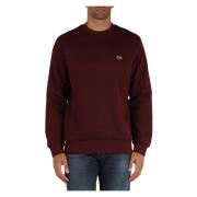 Klassisk Fit Crewneck Sweatshirt med Front Logo Patch