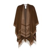 Cognac Brun Frynse Cape Design