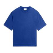 Blå Brodert Tee-Shirt Oversize Fit