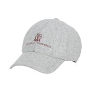 Grå Ull Baseballcaps Brodert Logo