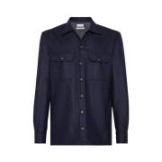 Marineblå Flanell Overshirt