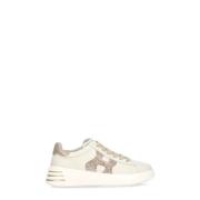 Ivory Skinn Sneakers med Lurex Detaljer