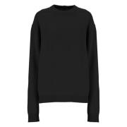 Svart Cashmere Crew Neck Sweater