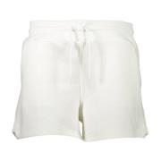 Sporty hvite dame shorts med elastisk midje