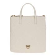 Silke-touch skinn shopper veske med Love Birds Monogram mønster