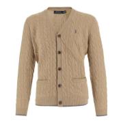 Ull Kashmir V-Hals Cardigan Beige