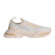 Beige Hvit Stoff Skinn Sneakers