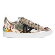 Lær Sneakers med Maxi Strass