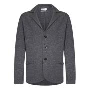 Grå Strikket Blazer-Stil Cardigan Aw24