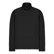 Turtleneck Sweater With Wool Breakages