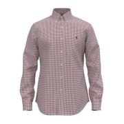 Slim Fit Gingham Stretch Poplin Skjorte