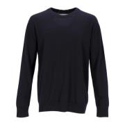 Navy Blue Wool Crewneck Sweater