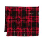 Rød/Svart Tartan Sjekk Skull Skjerf