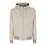 Ull Zip Hoodie med Kontrast Trim