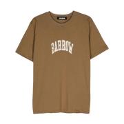 Brun Logo Print Crew Neck T-skjorte