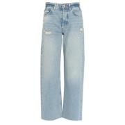 Lysblå Faded Denim Boyfriend Jeans