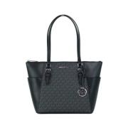 Charlotte Svart PVC Lær Tote Bag