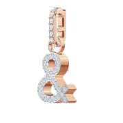 Remix Alphabet Charm Anheng Hvit & Roségull