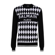 Black Diamond Pattern Wool Sweater