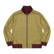 Gjenta Track Jacket Olive Logo Jacquard