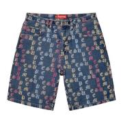 Gradient Jacquard Denim Shorts