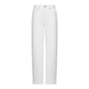 Hvit Denim Wide Leg Jeans