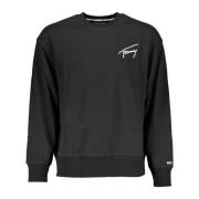 Svart Langermet Crewneck Brodert Sweatshirt