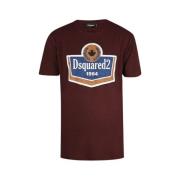 Bordeaux Logo T-Skjorte med Rund Hals